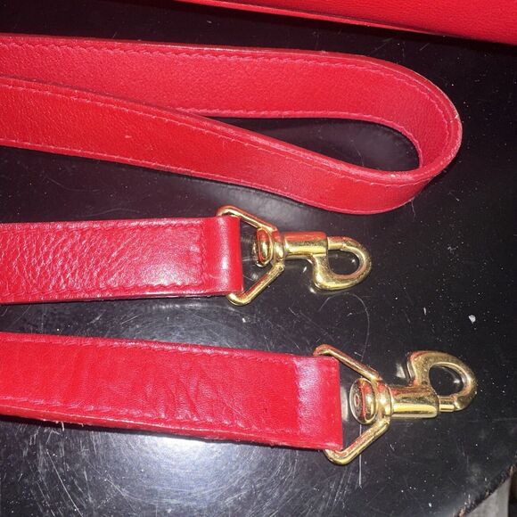 Authentic Vintage GUCCI Bamboo Red Calf Leather 2-Way Shoulder Hand Bag - Picture 7 of 13